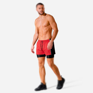 Shorts d'entraînement et de course 2-en-1 pour hommes en maille respirante avec empiècements, idéaux pour l'été et la musculation - OEM - Product Image 6