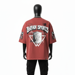 Camiseta de algodón grueso para hombre, estilo streetwear, con estampado gráfico y logotipo personalizado, 100% algodón, corte holgado. - Product Image 2