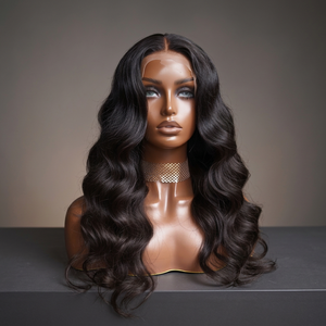 Full Lace <b>Wig</b> <b>Long</b> Natural Black Peruvian Virgin Hair Swiss Lace Transparent Lace With Baby Hair Average Size - Product Image 2