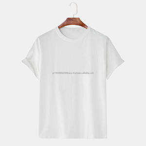 T-shirt décontracté en coton doux pour homme, avec manches retroussées, broderie technique - Product Image 3