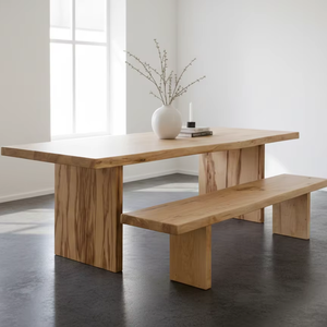 Banc en bois massif Tania, style scandinave moderne minimaliste, fait main, luxe, intérieur/extérieur, meubles en teck - Product Image 2