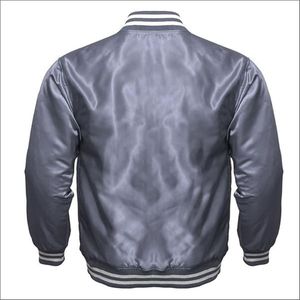 Factory Price Men's Varsity Jackets Stand Collar Unique <b>Button</b> Solid Zipper Popular Design All Colors Winter Use Front - Product Image 4
