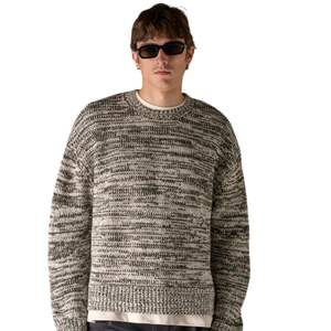 Pull en tricot à col rond pour homme, en fil mélangé, blanc kaki, manches longues, décontracté, hiver, tricot texturé doux - Product Image 3