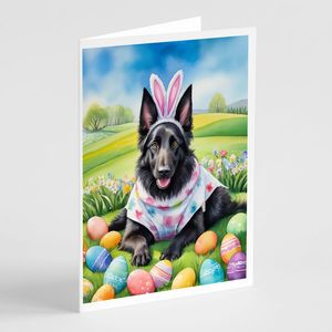 Belgian Sheepdog Easter Egg Hunt <b>Greeting</b> <b>Cards</b> Pack of 8 Whimsical A7 Size 5x7 Blank <b>Note</b> <b>Cards</b> with Envelopes - Product Image 1