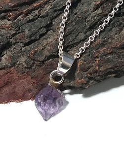 Natural Raw Amethyst <b>Pendant</b> 925 Sterling Silver Handmade Rough Gemstone Third Party Certified Bezel Set <b>Pendant</b> Necklace - Product Image 4