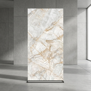 Claudia Onyx Blanc Haute Brillant Naturel Fritté Pierre Marbre Carrelage 1600x3200 Grande Taille Porcelaine pour Salle À Manger En Plein Air Salon - Product Image 4