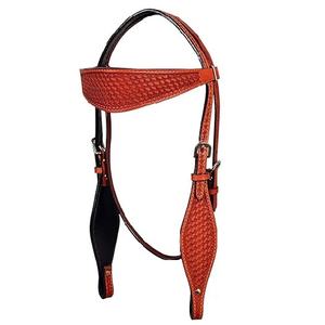 Ensemble de têtière et de collier de poitrail en cuir de vache léger de style western avec rênes, nouveau design, équipement d'équitation de haute qualité - Product Image 1