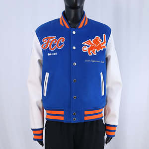 Chaqueta de lana de invierno con bordado de chenilla, parches personalizables al por mayor, chaqueta universitaria para hombre, chaqueta universitaria de moda urbana - Product Image 1