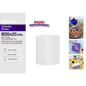 CILINDRO 20*25CM Cylindrical Polyfoam <b>Crafts</b> for Intricate Molding and Sculpting - Product Image 1