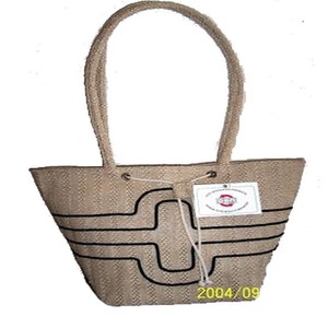 Sac à bandoulière Lowellcraft Bohemian en jute pour femme, broderie à motifs géométriques, fermeture à cordon, double poignée, sac à main pour la vie quotidienne - Product Image 3