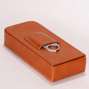 Estuche de cuero al por mayor para cigarros con cortador integrado y billetera de almacenamiento, ideal para viajeros de negocios y coleccionistas. - Product Image 5