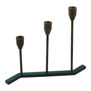 Iron 3-<b>Stick</b> Single Candlestick Holder Handmade Eco-Friendly Durable Heat Resistant Portable <b>Candle</b> Stand for Festive Home Decor - Product Image 1