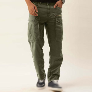 Pantalon cargo brodé coupe droite pour homme, taille mi-haute, multi-poches, design utilitaire – Vente en gros, tactique et décontracté - Product Image 5