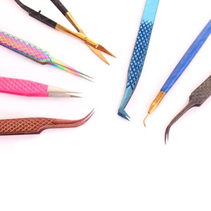 Venta al por mayor pinzas de pestañas de acero inoxidable rendimiento de larga duración con punta puntiaguda de alta precisión - Product Image 1