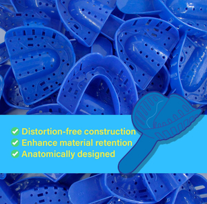 Juego profesional de 12 bandejas de impresión dental de plástico azul real, kit de bandejas espaciadoras desechables premium para seguimiento # 4 Inferiores Medianos - Product Image 4