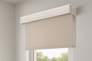 แผงหน้ากากอะลูมิเนียมสีขาวสำหรับระบบม่านม้วนแนวตั้งและระบบม่าน - Product Image 1