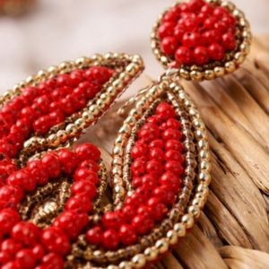 Pendientes Colgantes de Moda Rizir, Hechos a Mano, Chapados en Oro de 14K, con Cuentas y Bordados de Langosta, Joyería para Mujer, Estilo Resort - Product Image 2