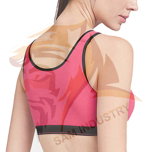 Soutien-gorge de sport pour femme robuste, style uni, logo personnalisé sur le devant, en Spandex/Nylon, respirant et à séchage rapide - Product Image 2