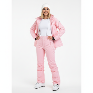 <b>Waterproof</b> Women's Ski Pants <b>Pink</b> Winter Snowboarding Trousers High Waist Insulated Thermal Snow Bib Pants for Outdoor Sports - Product Image 5