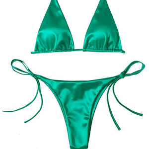 Traje de Baño de Diseño Nuevo, Bikini de Dos Piezas Personalizado, Conjunto de Bikini de Moda OEM, Traje de Baño Deportivo de Color Sólido para Mujer - Product Image 4