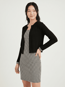 Robe de maternité professionnelle Bmama, robe de bureau à fermeture éclair discrète pour l'allaitement, robe de grossesse en deux pièces à motif pied-de-poule - Product Image 3