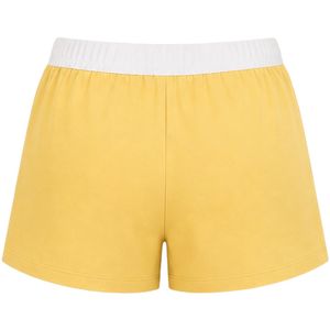 Yellow Women <b>Two</b> <b>Piece</b> Shorts <b>Set</b> Square Neck Button Crop Top Floral Embroidery Casual Summer Cotton <b>Lounge</b> Wear Custom Outfit - Product Image 6