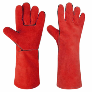 Gants de soudage TIG en cuir pleine paume, résistants au feu, antistatiques, pour le travail au foyer, la grillade et les cheminées - Product Image 5