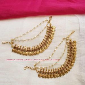 Fine Alloy Gold Plated Body Chain with Oxidized Polish and Coin Chakra Design - Product Image 2