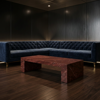 Table basse en marbre minimaliste, mobilier moderne pour salon, design durable