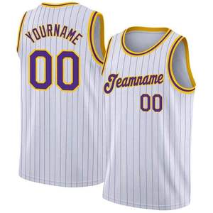<span class=keywords><strong>Maillot</strong></span> de basket-ball rose à fines rayures de qualité supérieure, débardeur en mesh sublimé, sans manches, respirant, unisexe, pour adultes, avec nom d'équipe 00 - Product Image 4