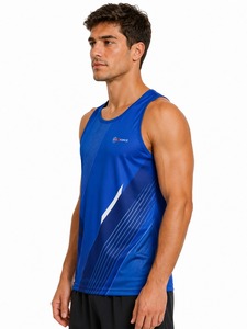 Débardeur de sport décontracté pour homme OEM, respirant, écologique, 100 % fibre de bambou, motif uni, vêtement de fitness d'été de haute qualité - Product Image 5
