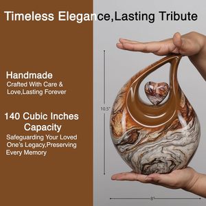 Wholesale Multicolour 10 Inches Teardrop <b>urn</b> with Matching Heart <b>Large</b> Cremation <b>Urn</b> Unique <b>Urn</b> - Product Image 2