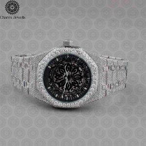Montre de luxe Charm Jewells en acier inoxydable, incrustée de diamants, mouvement mécanique analogique, mode masculine, cadran 40 mm, étanche 10 bars - Product Image 1