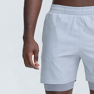 Pantalones Cortos Deportivos 2 en 1 de Poliéster de Secado Rápido, Pantalones Cortos de Compresión para Correr al Aire Libre, Ajustados, para Hombre - Product Image 3