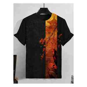 เสื้อยืดผู้ชายแบบสวมใส่สบาย ผลิตจากผ้าฝ้าย 100% เป็นมิตรต่อสิ่งแวดล้อม พิมพ์ลายดิจิทัล ดีไซน์ล่าสุด น้ำหนักเบา - Product Image 1