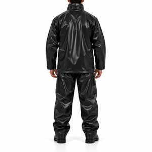 Ensemble de combinaison de pluie deux pièces pour hommes, imperméable et écologique, pour le travail en extérieur, avec logo personnalisé et design industriel sans couture - Product Image 2