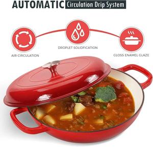 Cocotte hollandaise en acier épais de qualité supérieure, ensemble de casseroles émaillées résistantes à la rouille, casseroles en acier durables pour la cuisson - Product Image 2