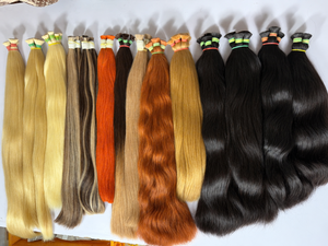 Cheveux humains vietnamiens en vrac, double trame, couleur mèches, lisses, sans trame, pour extensions de tresses, 8-30 pouces, vente en gros - Product Image 1
