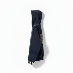 TAWFIQ <b>Women's</b> <b>Navy</b> Hoodie With City Print Zip Front Casual Autumn Wear 100% Cotton Fleece Regular Fit - Product Image 2