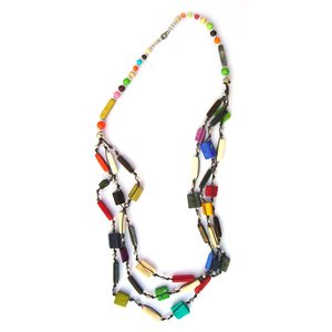 Collar de Cuentas de Resina Geométricas Multicapa, Joyería de Moda Unisex, Diseño de Cadena Gruesa Colorida a Precio de Mayoreo - Product Image 1