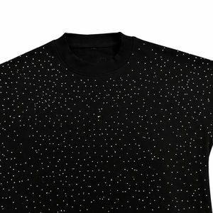 Camisetas Oversize de Algodón Transpirable con Pedrería para Hombre, Estilo Urbano, Ajuste Holgado, para Uso Diario, Camiseta de Verano Holgada para Hombre - Product Image 3