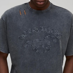 เสื้อยืดโอเวอร์ไซส์ทรงบ็อกซี่ พรีเมียม ผ้าฝ้าย 100% สไตล์วินเทจ ลุคย้อนยุคฟอกสี เสื้อยืดพิมพ์ลายตามสั่ง เสื้อยืดครอปสำหรับผู้ชาย - Product Image 1