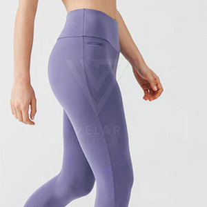 Leggings de course pour femmes avec logo personnalisé imprimé, taille élastique, vente directe d'usine, vêtements de sport pour femmes, service OEM - Product Image 4