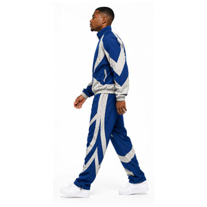 2 Piece Zipper Jacket and Elastic Trouser 100% Nylon Sublimation Design <b>Waterproof</b> Oversized Windbreaker <b>Tracksuit</b> - Product Image 4