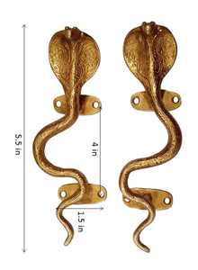Poignées de porte et de placard en laiton motif Cobra Roi, design serpent assorti, poignées décoratives pour fenêtres - Product Image 4