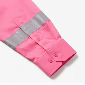 Camisa de trabajo de manga larga totalmente personalizada, tela de control de humedad, ajuste cómodo, camisas de alta visibilidad para el trabajo. - Product Image 3