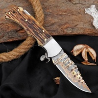 Couteau de poche pliant en acier Damas cuivré haute dureté avec manche en nid d'abeille, outil EDC pour le camping et la survie, idéal pour le bricolage (DIY)