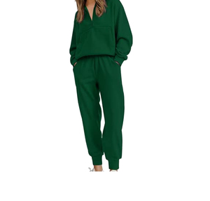 Casual Solid Color With Logo High Quality Polyester/Cotton Fleece Hooded Casual Women's Winter Tracksuit Fashionable Wholesale - Product Image 3