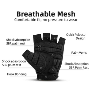 Custom Logo Cycling Gloves Breathable Stretch Fabric Anti <b>Vibration</b> Bike Racing Cycling Gloves Unisex Outdoor Activities - Product Image 2