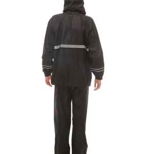 Chaqueta Impermeable Reflectante Negra para Hombre, de Poliéster, para Senderismo, Camping y Uso Casual al Aire Libre - Product Image 3